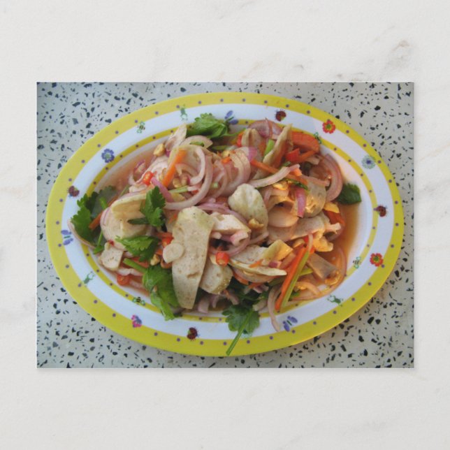 Thai Spicy Sausage Salad ... Asian Street Food Postcard (Front)