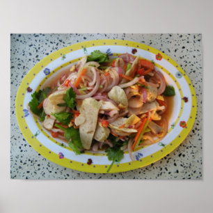Thai Spicy Sausage Salad ... Asian Street Food Poster