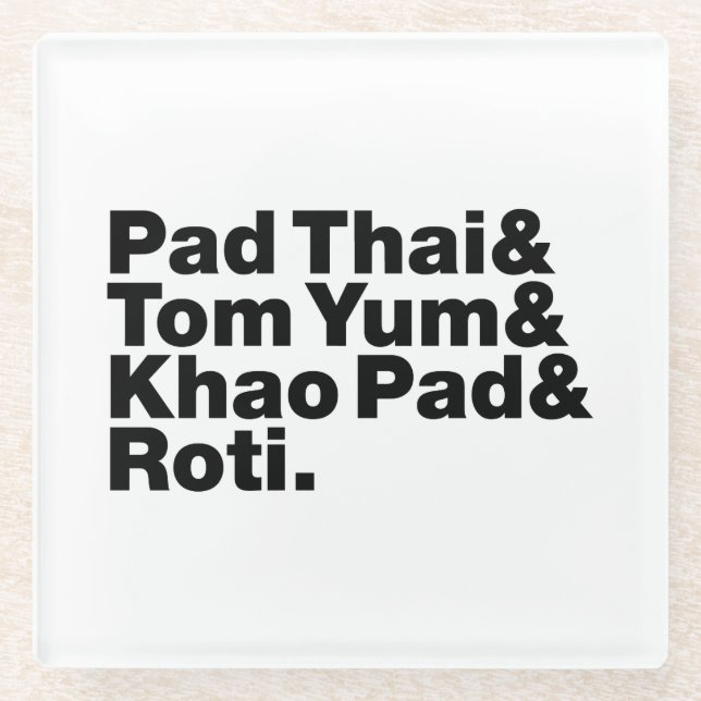 Thai Street Food Glass Coaster (Front)