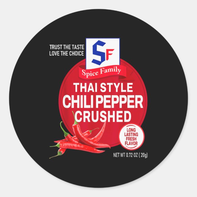 Thai Style Chili Pepper Crushed Halloween Sce Cost Classic Round Sticker (Front)