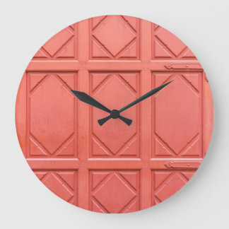 Thai Temple Gate: Traditional Floral Patterns Large Clock