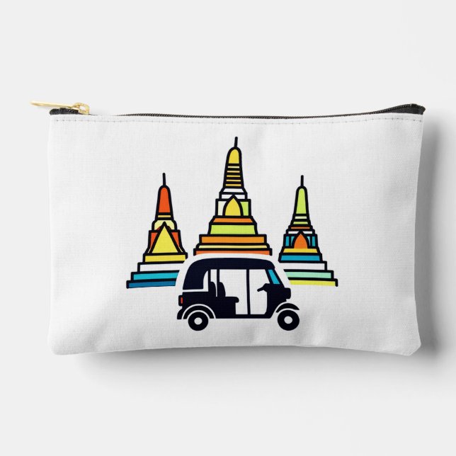 Thai Temples And Tuk Tuks Accessory Pouch (Front)