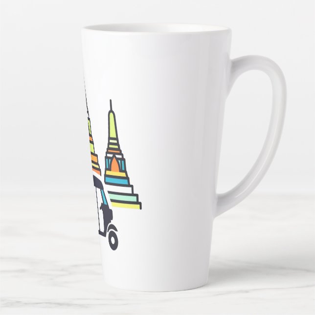 Thai Temples And Tuk Tuks Latte Mug (Right)