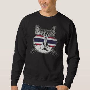 Thai Thailand Flag Country Roots Cat Pride Trave Sweatshirt