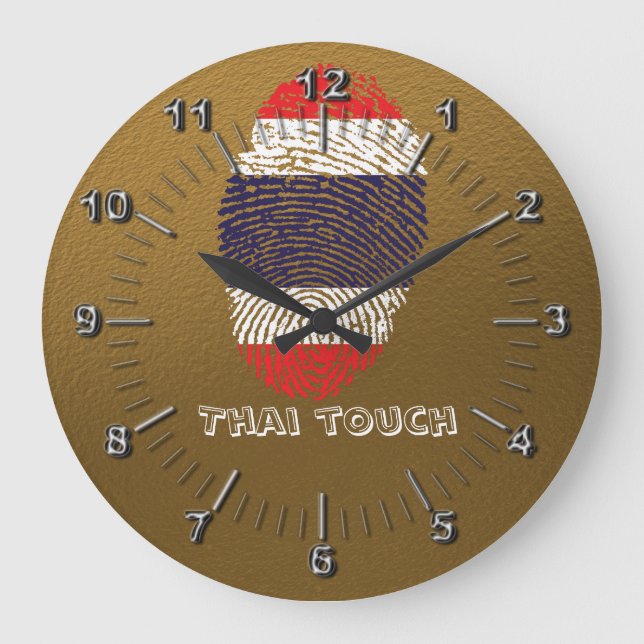 Thai touch fingerprint flag large clock (Front)