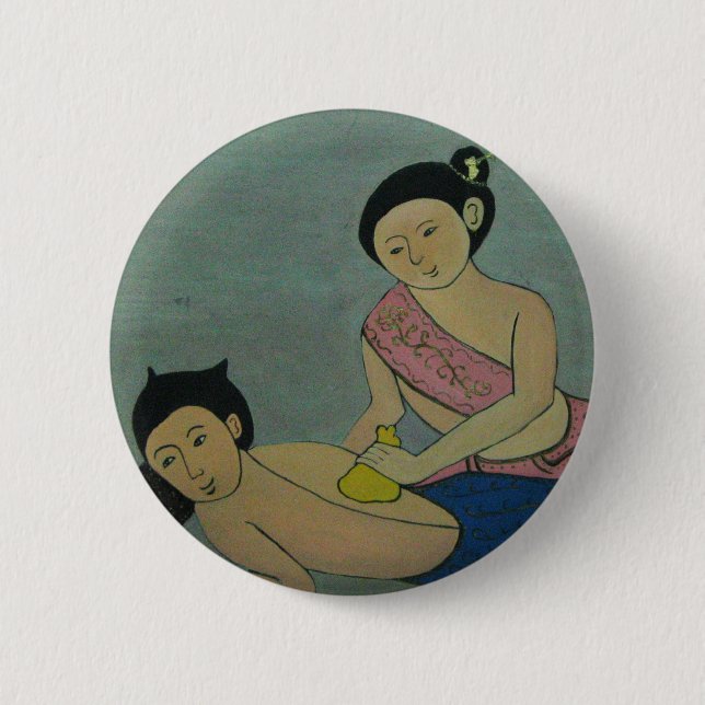 Thai Traditional Massage 6 Cm Round Badge (Front)