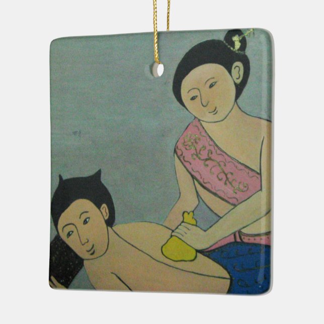 Thai Traditional Massage Ceramic Ornament (Left)