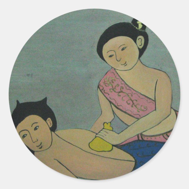 Thai Traditional Massage Classic Round Sticker (Front)