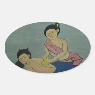 Thai Traditional Massage Oval Sticker