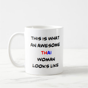 thai woman, awesome coffee mug