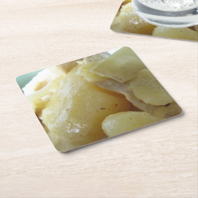 Thai Yellow Curry [แกงกะหรี่] .. Asian Street Food Square Paper Coaster (Angled)