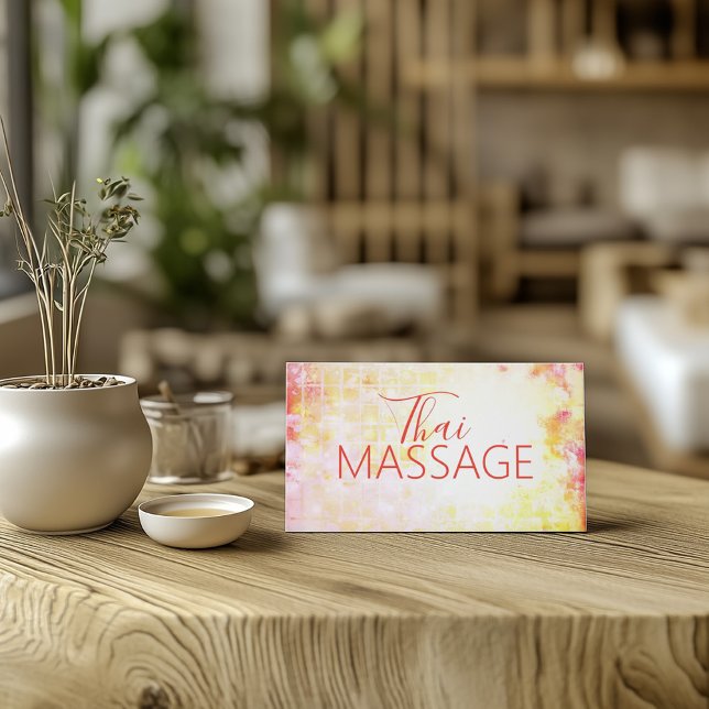 Thai Yoga Massage Body Relax Tropical Colour Business Card (Perfect for business)