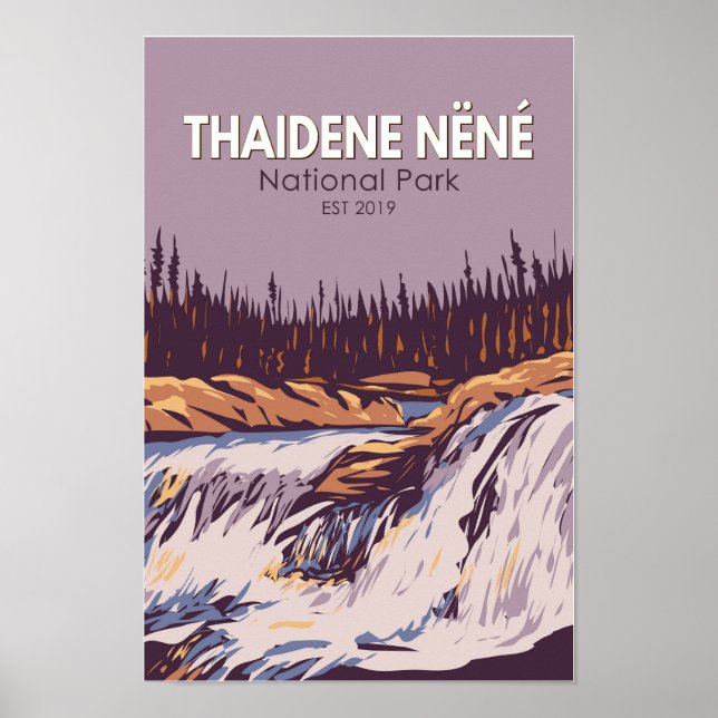 Thaidene Nene National Park Canada Travel Vintage Poster (Front)