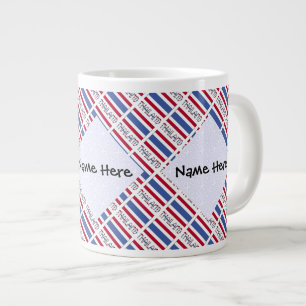 Thailand and Thai Flag Tiled Personalised Large Coffee Mug