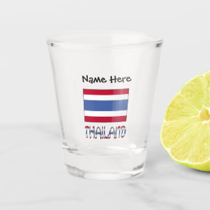 Thailand and Thai Flag with Your Name Shot Glass