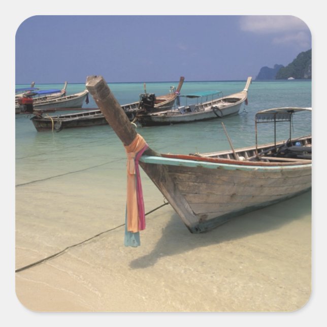 Thailand, Andaman Sea, Ko Phi Phi Island, Square Sticker (Front)