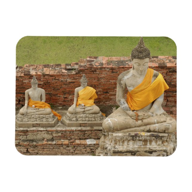 Thailand, Ayutthaya. Statues of sitting buddhas Magnet (Horizontal)