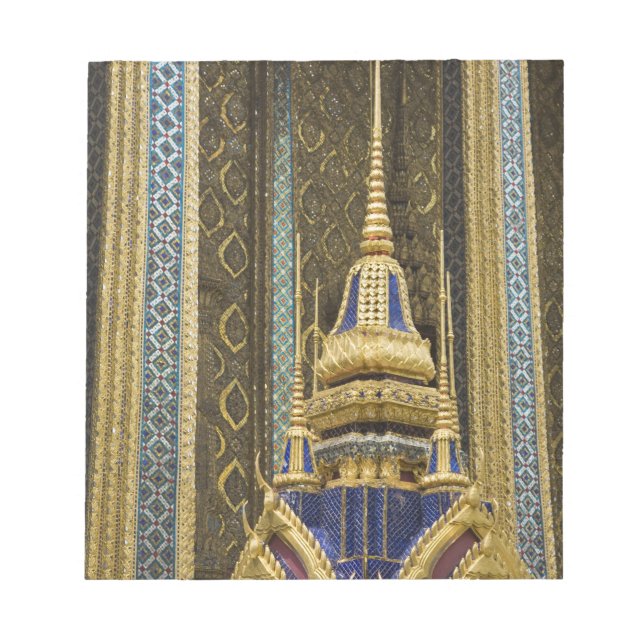 Thailand, Bangkok. Details of ornately decorated Notepad (Front)