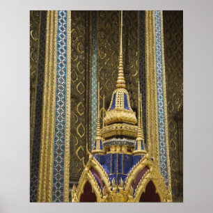 Thailand, Bangkok. Details of ornately decorated Poster
