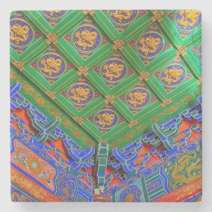 Thailand, Bangkok Dragon Temple Stone Coaster