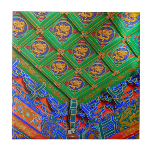 Thailand, Bangkok Dragon Temple Tile