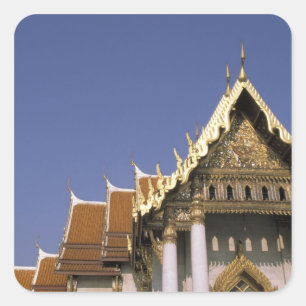 Thailand, Bangkok. Morning sun reflects off the Square Sticker