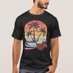 Thailand Beach Palm Flag Vacation Koh Samui Bangko T-Shirt