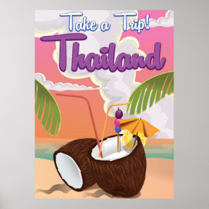 Thailand beach vacation poster
