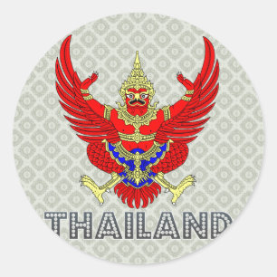 Thailand Coat of Arms Classic Round Sticker