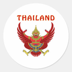 Thailand Coat Of Arms Classic Round Sticker