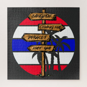 Thailand Destinations - Bangkok Chiang Mai Phuket Jigsaw Puzzle