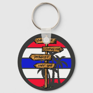 Thailand Destinations - Bangkok Chiang Mai Phuket Key Ring