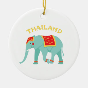 Thailand Elephant Ceramic Tree Decoration