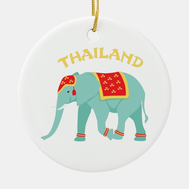 Thailand Elephant Ceramic Tree Decoration (Front)