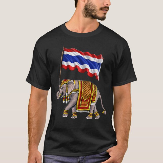 Thailand Elephant Thai Flag T-Shirt (Front)