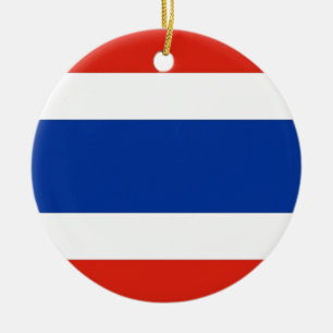 Thailand Flag Ceramic Tree Decoration