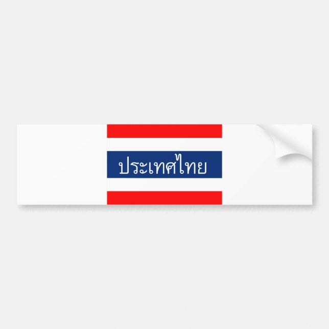 thailand flag country thai text name bumper sticker (Front)
