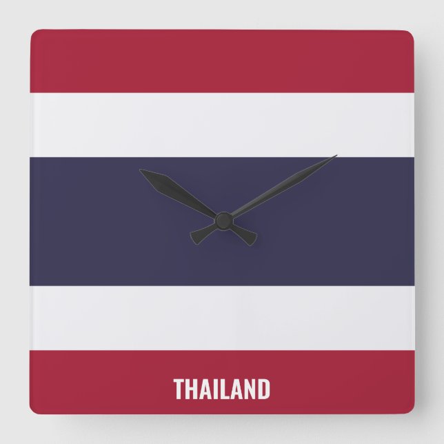 Thailand Flag Dazzling Patriotic Square Wall Clock (Front)