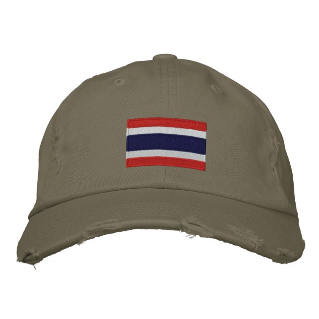 Thailand flag embroidered chino twill cap (Front)