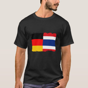 Thailand Flag Germany Flag Half Thai Half German F T-Shirt