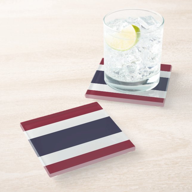 Thailand flag glass coaster (Angled)