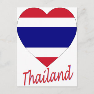 Thailand Flag Heart Postcard