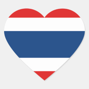 Thailand Flag Heart Sticker