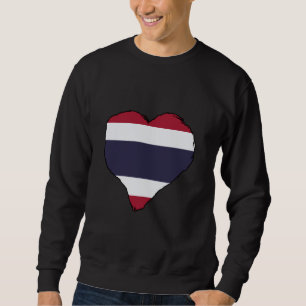 Thailand Flag Heart Thai Roots Thai Pride Thai Fla Sweatshirt
