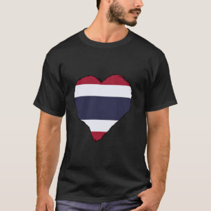 Thailand Flag Heart Thai Roots Thai Pride Thai Fla T-Shirt