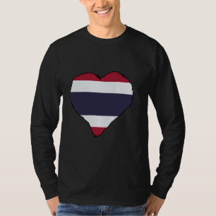 Thailand Flag Heart Thai Roots Thai Pride Thai Fla T-Shirt
