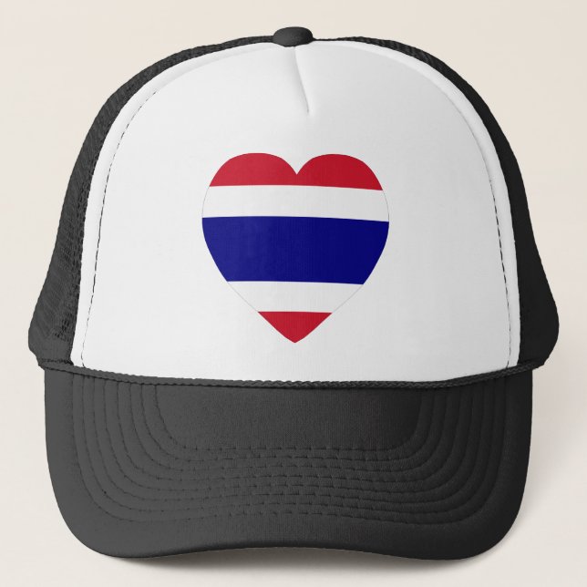 Thailand Flag Heart Trucker Hat (Front)