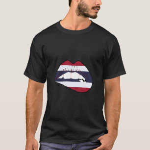 Thailand Flag Lip Thai Flag Thai Roots Asian Thai T-Shirt