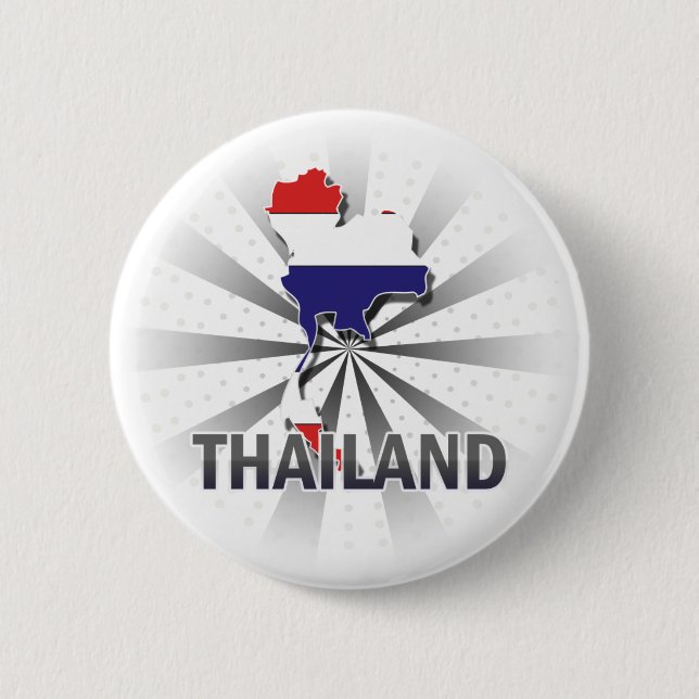Thailand Flag Map 2.0 6 Cm Round Badge (Front)