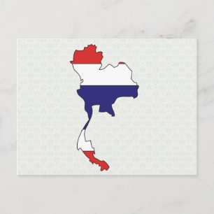 Thailand Flag Map full size Postcard